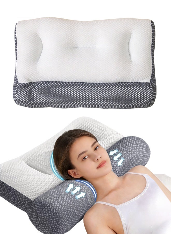 Cervical Neck Pillow, Bed Pillow, Neck Support Pillow for Sleep, Ergonomic Pillow for Neck and Shoulder Pain, Contour Support Pillows for Bed Sleeping, Orthopedic Cervical Spine Stretch Pillow for Side Back Stomach Sleeper - Image 1